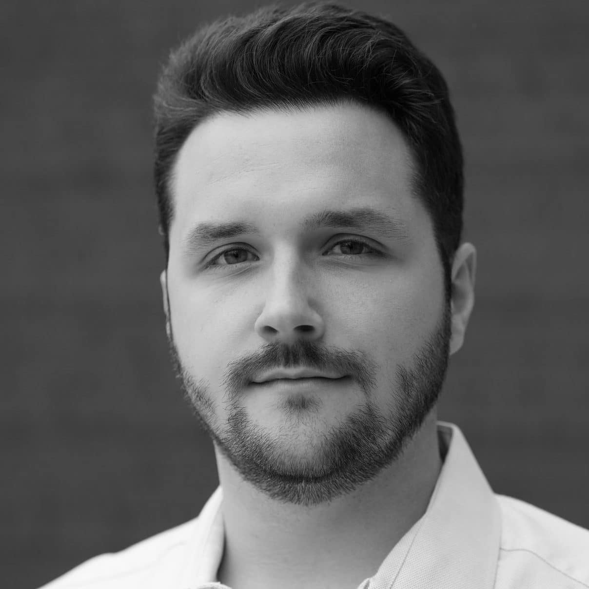 Portrait en noir & blanc de Quentin Melchior