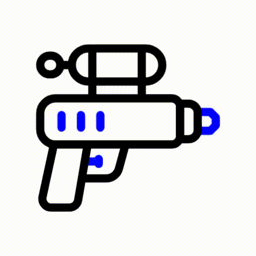 GIF représentant un pistolet à peinture