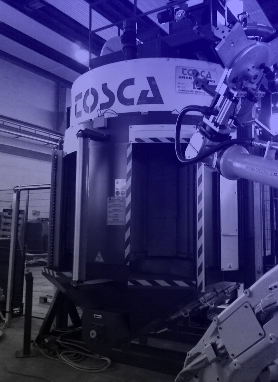 Grenailleuse à satellites Tosca avec un dégradé bleu